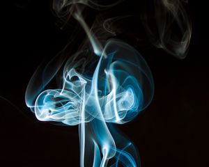 Preview wallpaper smoke, wavy, abstraction, black, background