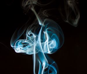 Preview wallpaper smoke, wavy, abstraction, black, background