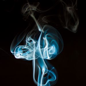 Preview wallpaper smoke, wavy, abstraction, black, background