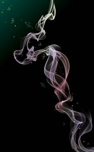 Preview wallpaper smoke, wavy, butterflies, abstraction