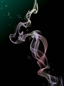 Preview wallpaper smoke, wavy, butterflies, abstraction