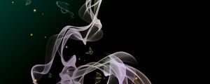 Preview wallpaper smoke, wavy, butterflies, abstraction