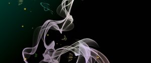 Preview wallpaper smoke, wavy, butterflies, abstraction