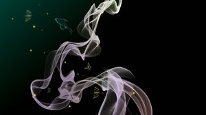 Preview wallpaper smoke, wavy, butterflies, abstraction