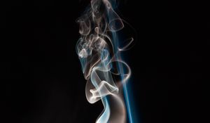 Preview wallpaper smoke, white, blue, plexus, colored smoke