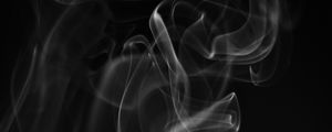 Preview wallpaper smoke, white, wriggling, black background, abstract