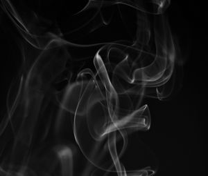 Preview wallpaper smoke, white, wriggling, black background, abstract