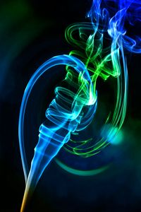 Preview wallpaper smoke, winding, abstraction, blue, green