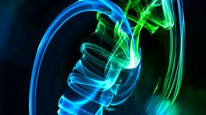 Preview wallpaper smoke, winding, abstraction, blue, green