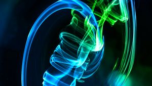 Preview wallpaper smoke, winding, abstraction, blue, green