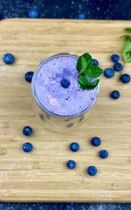 Preview wallpaper smoothie, drink, blueberry, mint
