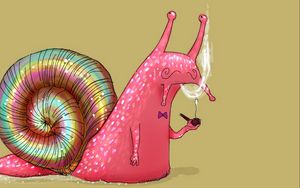 Preview wallpaper snail, bright, pink