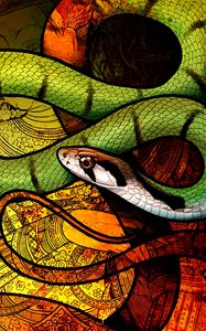 Preview wallpaper snake, pattern, reptile, art