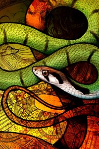 Preview wallpaper snake, pattern, reptile, art