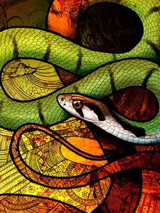 Preview wallpaper snake, pattern, reptile, art