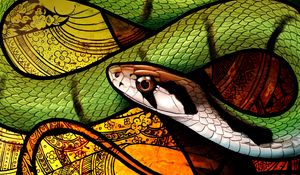 Preview wallpaper snake, pattern, reptile, art