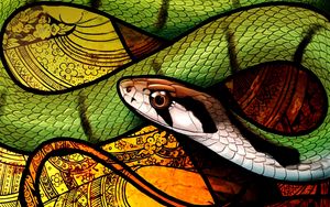 Preview wallpaper snake, pattern, reptile, art