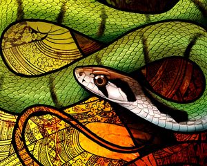 Preview wallpaper snake, pattern, reptile, art