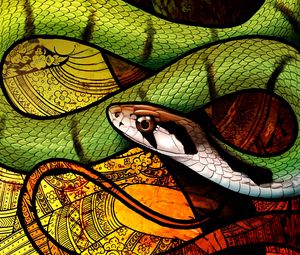 Preview wallpaper snake, pattern, reptile, art