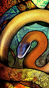 Preview wallpaper snake, patterns, colorful, art