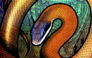 Preview wallpaper snake, patterns, colorful, art