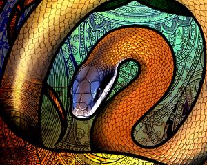 Preview wallpaper snake, patterns, colorful, art