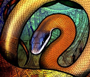 Preview wallpaper snake, patterns, colorful, art