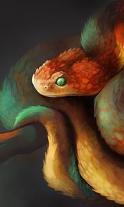 Preview wallpaper snake, reptile, art, brown, scales