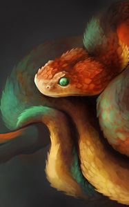 Preview wallpaper snake, reptile, art, brown, scales