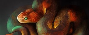 Preview wallpaper snake, reptile, art, brown, scales