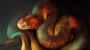 Preview wallpaper snake, reptile, art, brown, scales