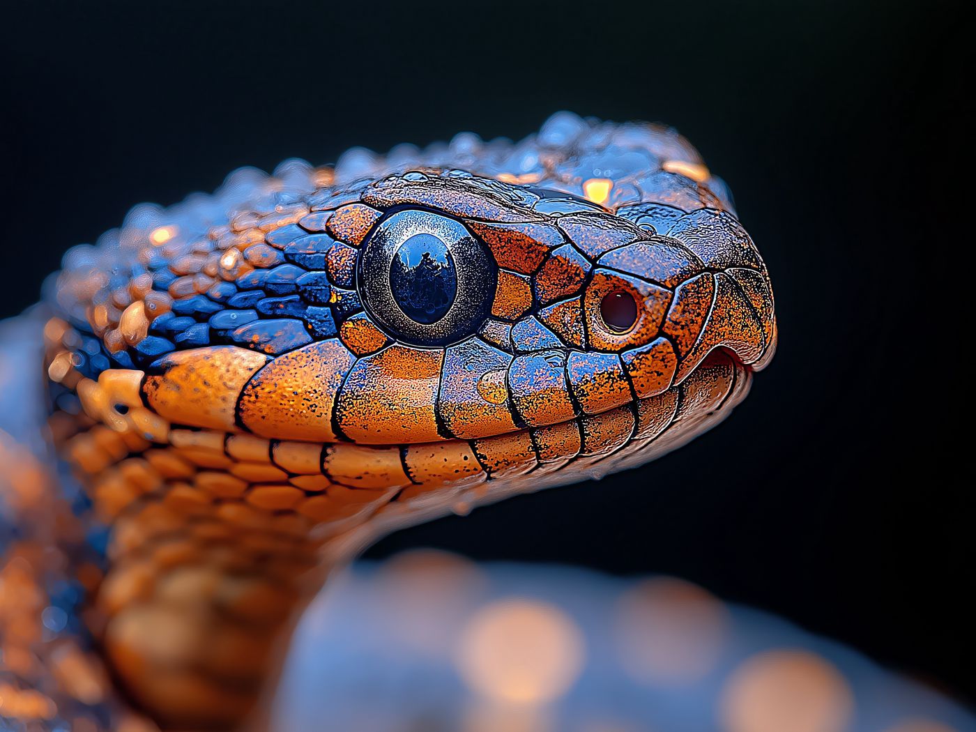 1400x1050 Wallpaper snake, reptile, eye, macro, wildlife