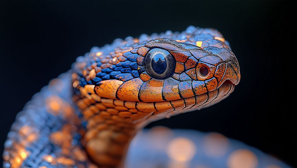 960x544 Wallpaper snake, reptile, eye, macro, wildlife