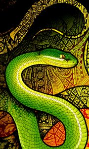 Preview wallpaper snake, reptile, pattern, art