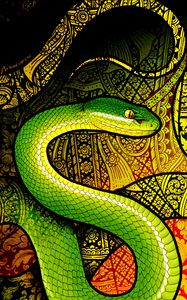 Preview wallpaper snake, reptile, pattern, art