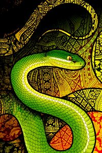 Preview wallpaper snake, reptile, pattern, art
