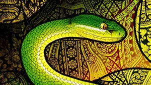 Preview wallpaper snake, reptile, pattern, art