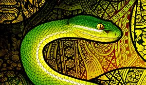 Preview wallpaper snake, reptile, pattern, art