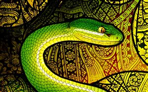 Preview wallpaper snake, reptile, pattern, art