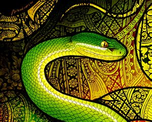 Preview wallpaper snake, reptile, pattern, art