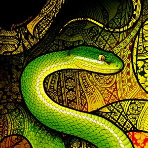 Preview wallpaper snake, reptile, pattern, art