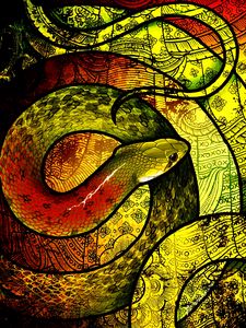 Preview wallpaper snake, scales, art, patterns