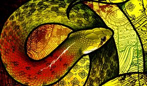 Preview wallpaper snake, scales, art, patterns