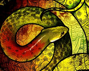 Preview wallpaper snake, scales, art, patterns