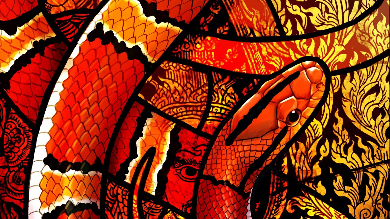 Wallpaper snake, scales, ornament, pattern