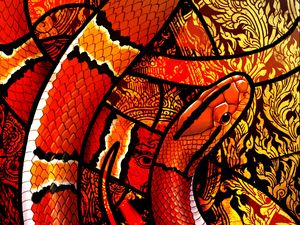 Preview wallpaper snake, scales, ornament, pattern