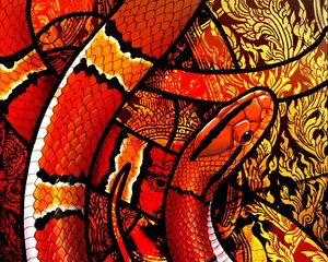 Preview wallpaper snake, scales, ornament, pattern