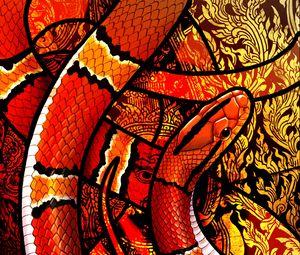Preview wallpaper snake, scales, ornament, pattern