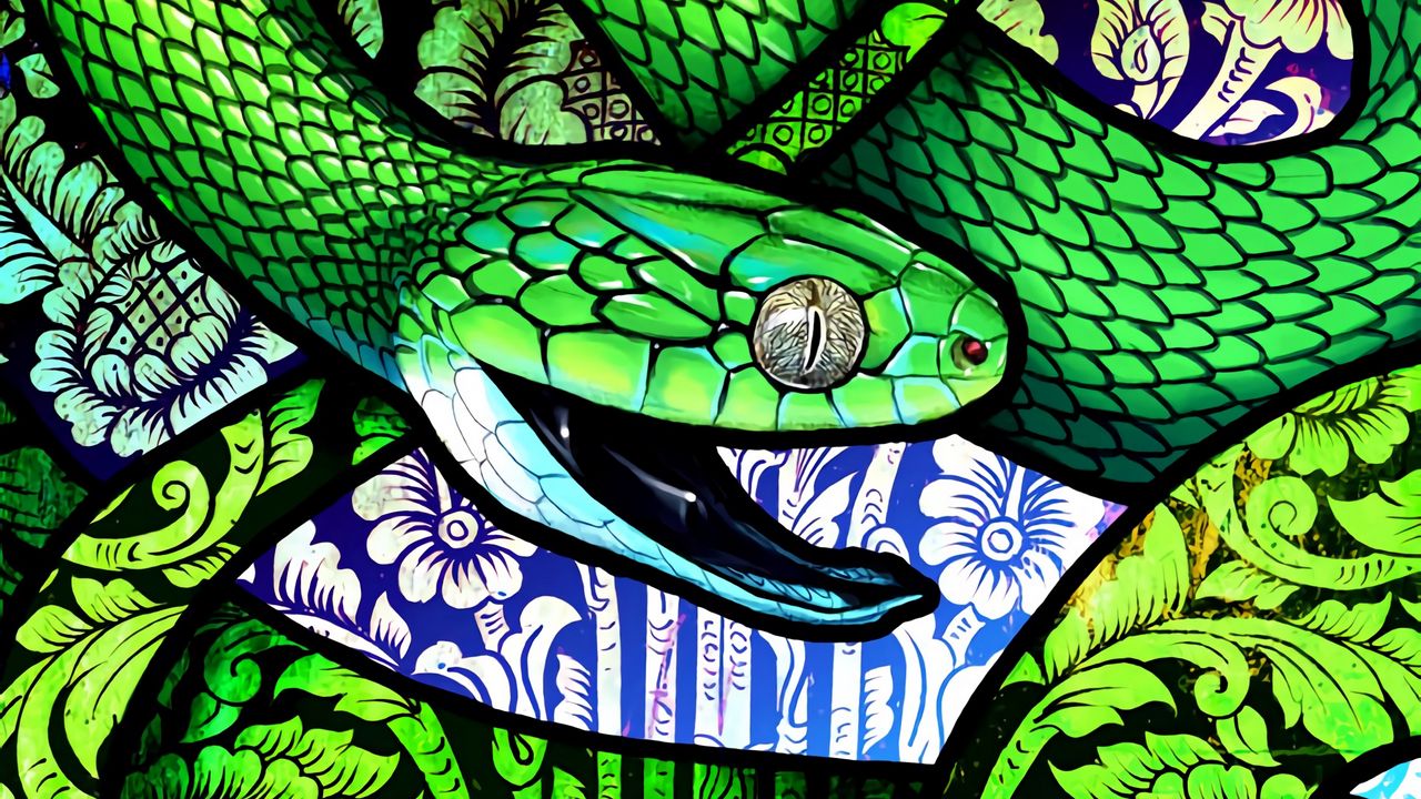 Wallpaper snake, scales, pattern, ornament, art