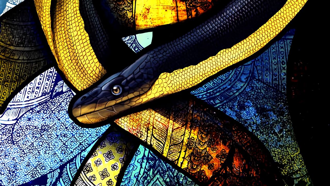 Wallpaper snake, winding, patterns, art